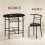 Homcom (Black) HOMCOM Breakfast Bar Table and Stools Set, Dining Room Set with Shelf 3
