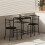 Homcom (Black) HOMCOM Breakfast Bar Table and Stools Set, Dining Room Set with Shelf 8