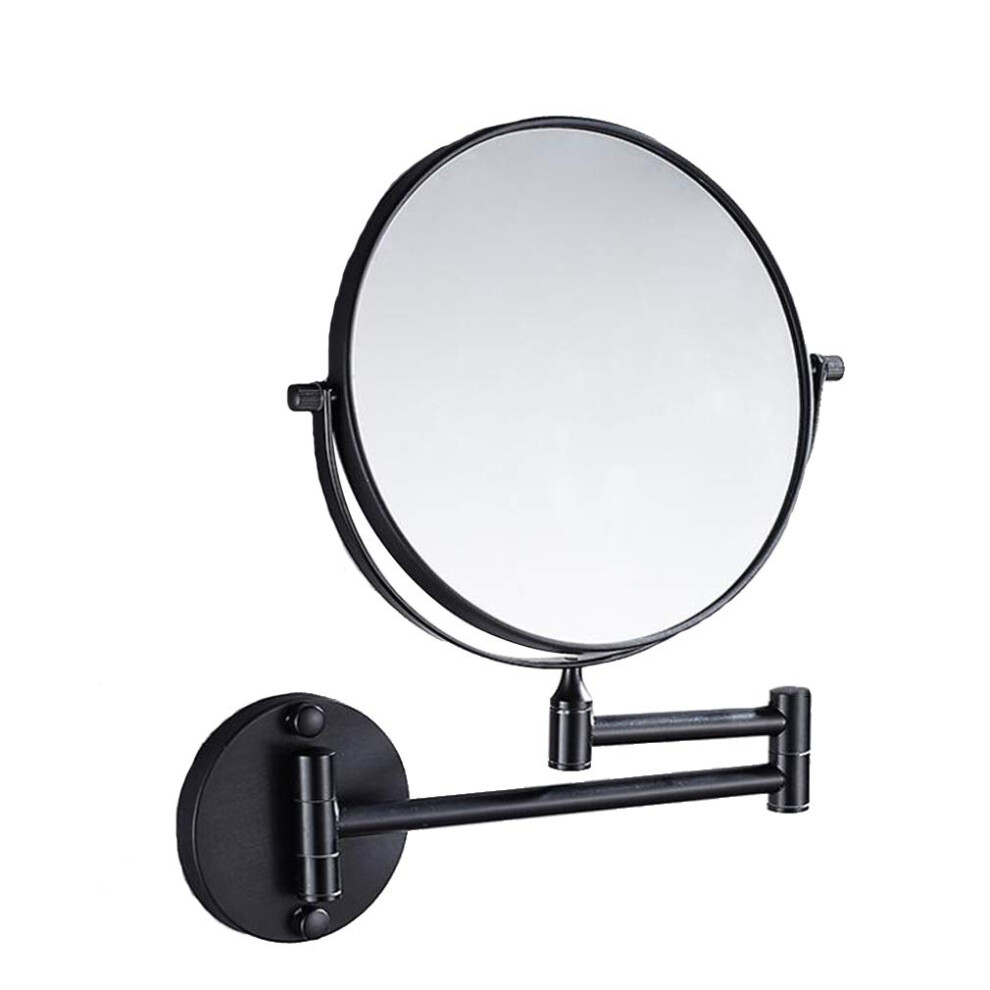Silver Twosided Makeup Mirror, Wallmounted Cosmetic Mirror, 3X Magnification, 360 Swivel, Extendable Bathroom Mirror,
