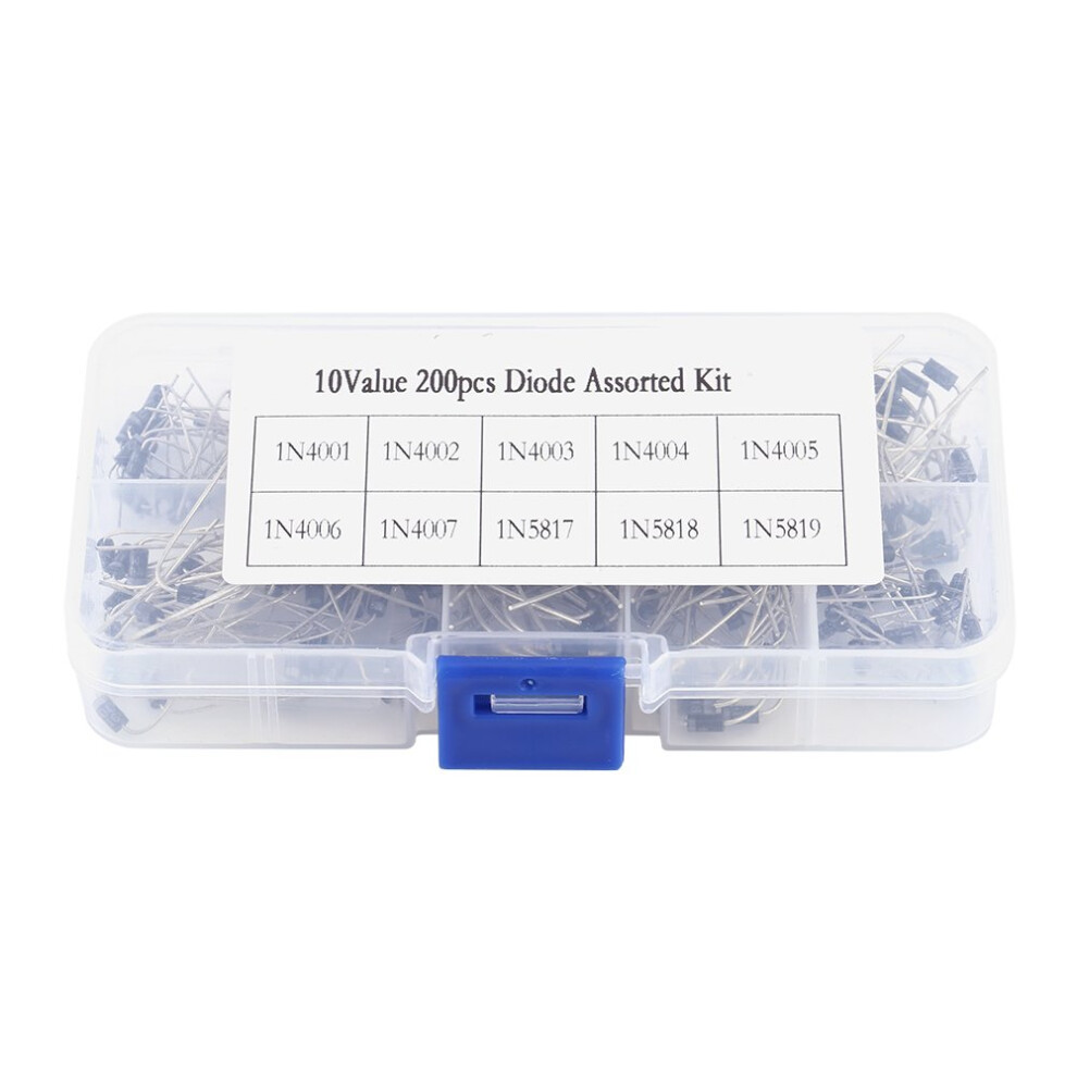 Rectifier Diodes 200 Pcs 10Value 1N40011n4007 And 1N58171n5819 Assortment With Box 9001264333041