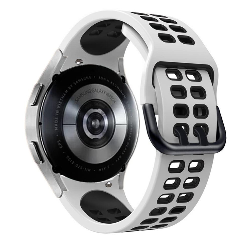 Replacement Bands For Samsung Galaxy Watch 5 40Mm 44Mm, Watch 4 Classic 42Mm 46Mm Silicone Adjustable Wristbands White Black White,Black 9323874495811