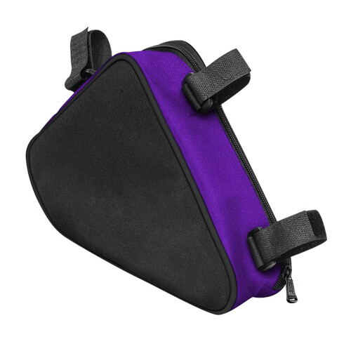 Bolsa triangular para bicicleta, prática e com fecho de zíper para acesso fácil e seguro. Design aerodinâmico e discreto, compatível com a