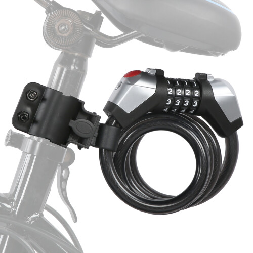 Bike Lock Cable, Heavy Duty Security Cable Lock with Scratch-Proof PVC Coating, Self Coiling Resettable Combination Code for Versatile Outdoor Locking 1
