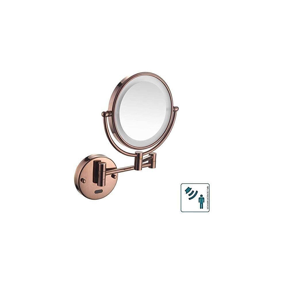 Makeup mirror, cosmetic mirror, bathroom shaving mirror, wallmounted, sensor mirror, makeup mirror with LED lighting for hotel vanity with adjustable