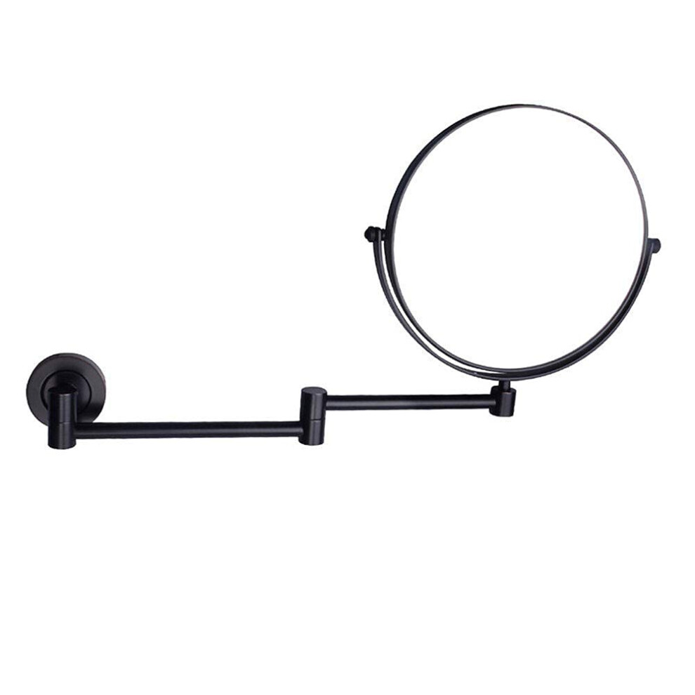 Cosmetic mirror, 8 inches, doublesided makeup mirror for wall mounting with 10x magnification, 360 swivel on both sides, extendable cosmetic mirror