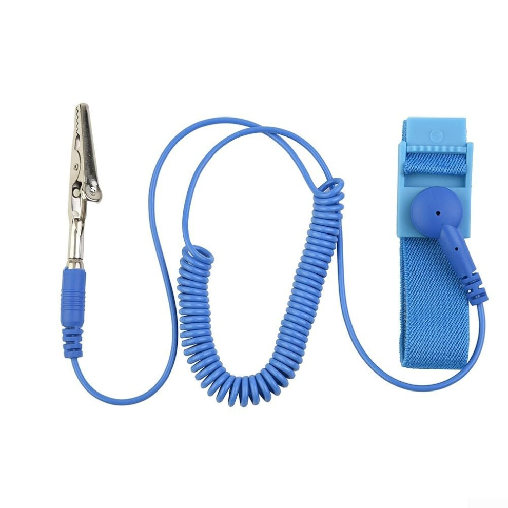 Anti Static Wrist Strap Esd Grounding Discharge Wristband Motherboard Protection 2M Cable Blue 9119770175618
