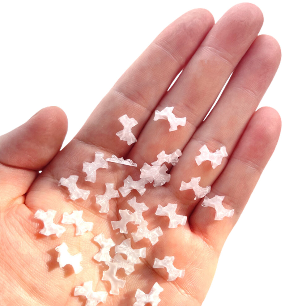100pack Bows Nail Charm Flatback Bowknot Nail Art Charms 3D-9