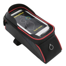 Suporte universal impermeável para celular de ciclismo, bolsa triangular com fecho de velcro e zíper laminado para celulares de até 6,5 polegadas.