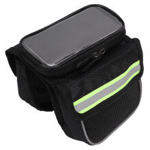 Bolsa de armazenamento refletora para bicicleta, resistente ao desgaste, com design ergonômico, compatível com telas sensíveis ao toque, bolsa