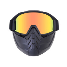 Óculos de motociclismo com inspiração vintage, máscara facial removível resistente a impactos, projetados para lentes transparentes e uso