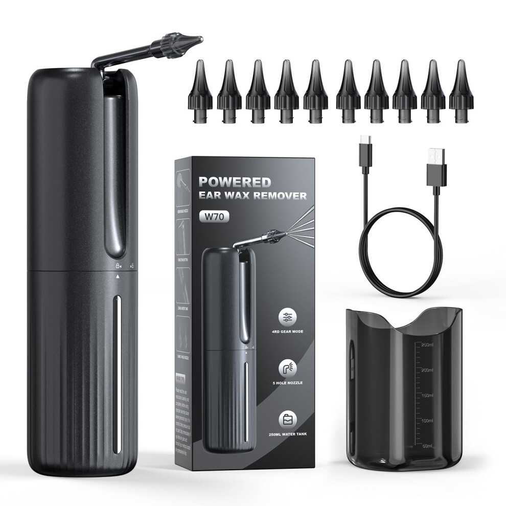 Water Powered Ear Cleaner Ear Wax Removal Kit Waterproof USB Rechargeable Safe And Effective For Home Use