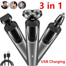 3-i-1 menns grooming Kit USB gjenoppladbar hårtrimmer med skjegg nese