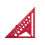 Multipurpose Red Aluminum Triangular Scale Tool For-Set one 1