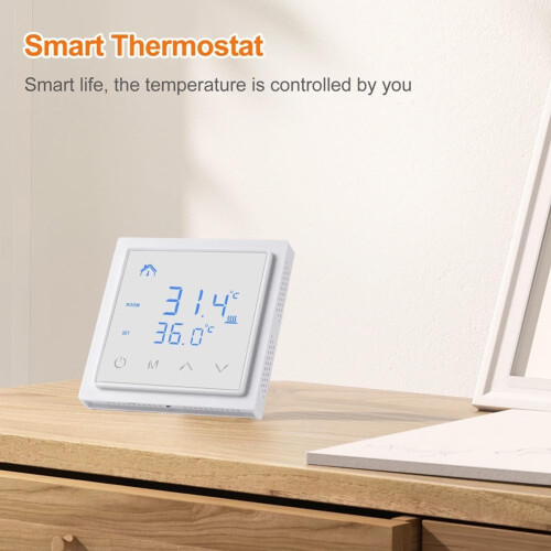 Smart Thermostat 16A Floor Heating Temperature Controller With LED Touch Screen 85265V Electric Heating White 1