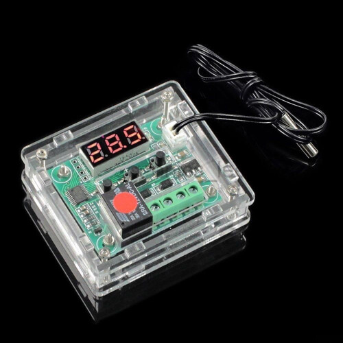 DC 12V Thermostat Controller Switch Board With Waterproof Sensor Digital Display 0.0C Accuracy 50C To 110C 10A Output 2