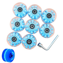 Skate Wheels 58x32mm PU 82A DoubleRow Luminous Roller Skate Wheels 1/4/8 Pack Red White One Size