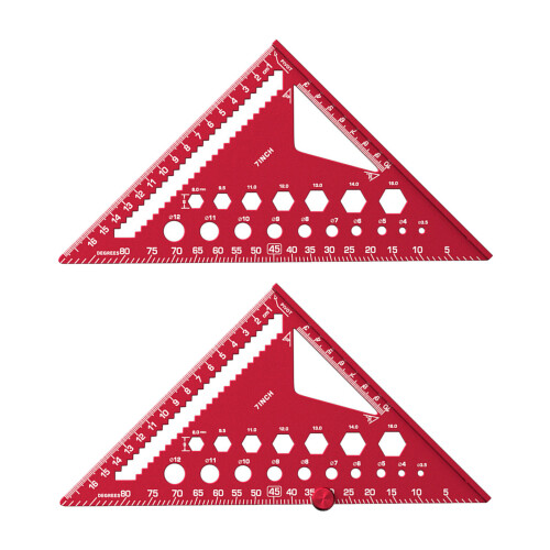 Multipurpose Red Aluminum Triangular Scale Tool For-Set one 1
