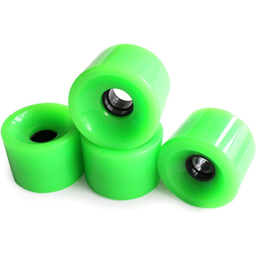 Skateboard Wheels 4Pcs Longboard Soft 78A With Bearing Blue 2