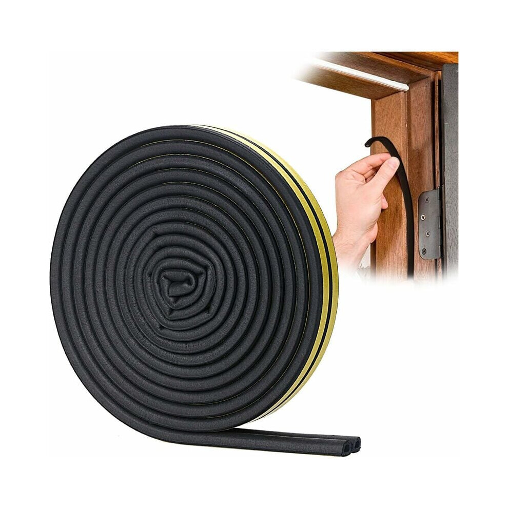 Weather Stripping For Doors & Windows, Soundproofing Seal Strip High Resilience Flexible Durable, Black, 6 Meters 9454554508610