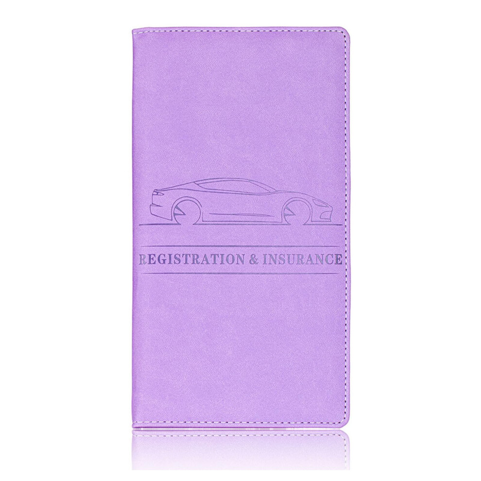 Custom Car Registration And Insurance Card Holder, Magnetic Dualslot Organizer For Dl & Auto Docs, Purple 9323874497556