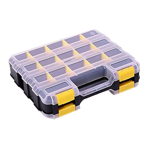 Double-Side Hardware Organizer Box Multifunctional-Yellow