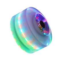 Light Up Quad Roller Skate Wheels Good Grip Outdoor Use Blue Green Double Row Round WearResistant
