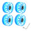 Roller Skating Wheels  Flash Light Double Row Roller Skates Shining Wheels Ice Skating Blue Light 4 Pcs 1