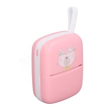 Portable Mini Pocket Thermal Printer with 5 Roll Papers, Easy to Use for Journal Scrapbook Note Lists (Pink)