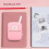 Portable Mini Pocket Thermal Printer with 5 Roll Papers, Easy to Use for Journal Scrapbook Note Lists (Pink) 5
