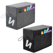 Dustproof storage set for household, sewing tools, storage bag, 46 x 21 x 32 cm, ample storage space, thoughtful design (black)