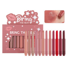 12x/Set Moisturizing Lip Gloss Press Lipstick Pen Lip Liner