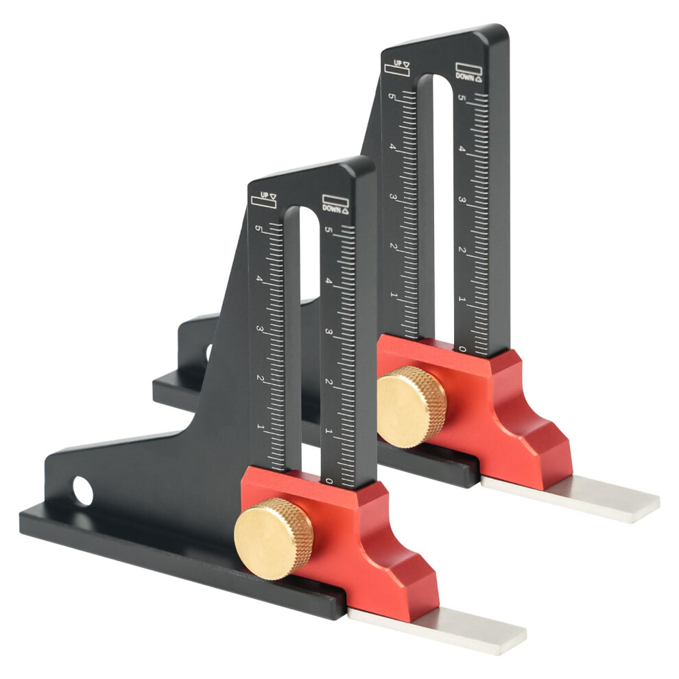 Deep Height Saw Gauge Table Saw Depth Height Gauge Aluminium Alloy Altimeter For Carpenters Woodworking Measurement (Pack Of 2) 2Pcs 9001264339340