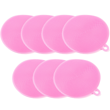 Mata Silicone Solúbtha, Ceap Frithsheasmhach Teasa Neamhshleamhain le haghaidh Uirlisí Cistine, Scrubaire Guairí Dúbailte Thaobhach Éasca le