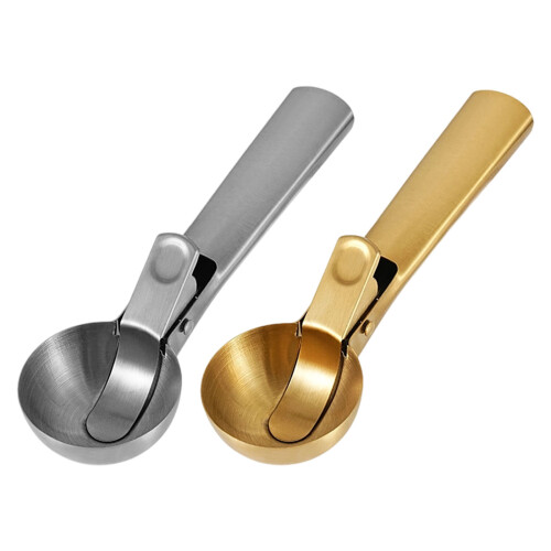 Professional Ice Cream Scooper With Release Button-Gold 1