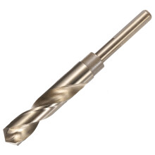 Reduced shank spiral drill bit, 17.5 mm, gold oxide M2 (6542)HSS speed steel for stainless steel, alloy, metal, plastic, wood