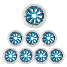 Roller Skate Wheels Inline Replacement Wheels 85A PU Rubber 90mm 100mm 110mm Blue Indoor Outdoor