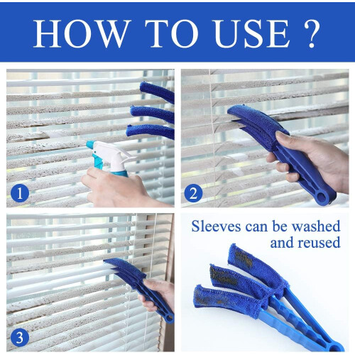 Window Blind Care, Quick Easy Cleaning Duster Brush Kit for High Absorbent Microfiber Cleaning, Sturdy Polyethylene Design for Multi-Purpose Use 2