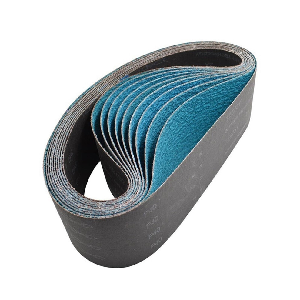 Abrasive Belts 5Piece Set 910X100mm Sanding Belts Blue Zirconium Corundum Grits 40120 9001264340209