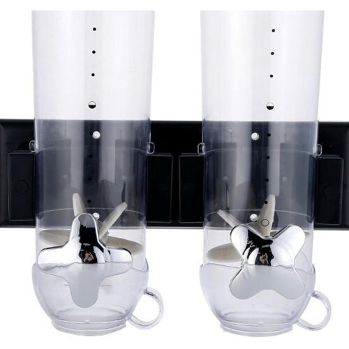 Dry food dispenser, kitchen container, large capacity, wallmounted, canister, black 1