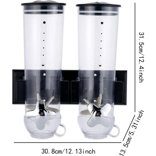 Dry food dispenser, kitchen container, large capacity, wallmounted, canister, black 2