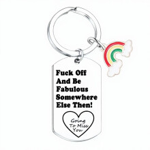1 X Funny Coworker Gifts Retirement Gifts Going Away Leaving Gifts Keychain, Engraved Humorous Message Stainless Steel Key Ring For Women Colleague Fa