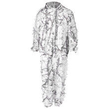 Traje de camuflagem para caça em airsoft, equipamento de caça leve e repelente à água com design de camuflagem de neve 3D, portátil e resistente
