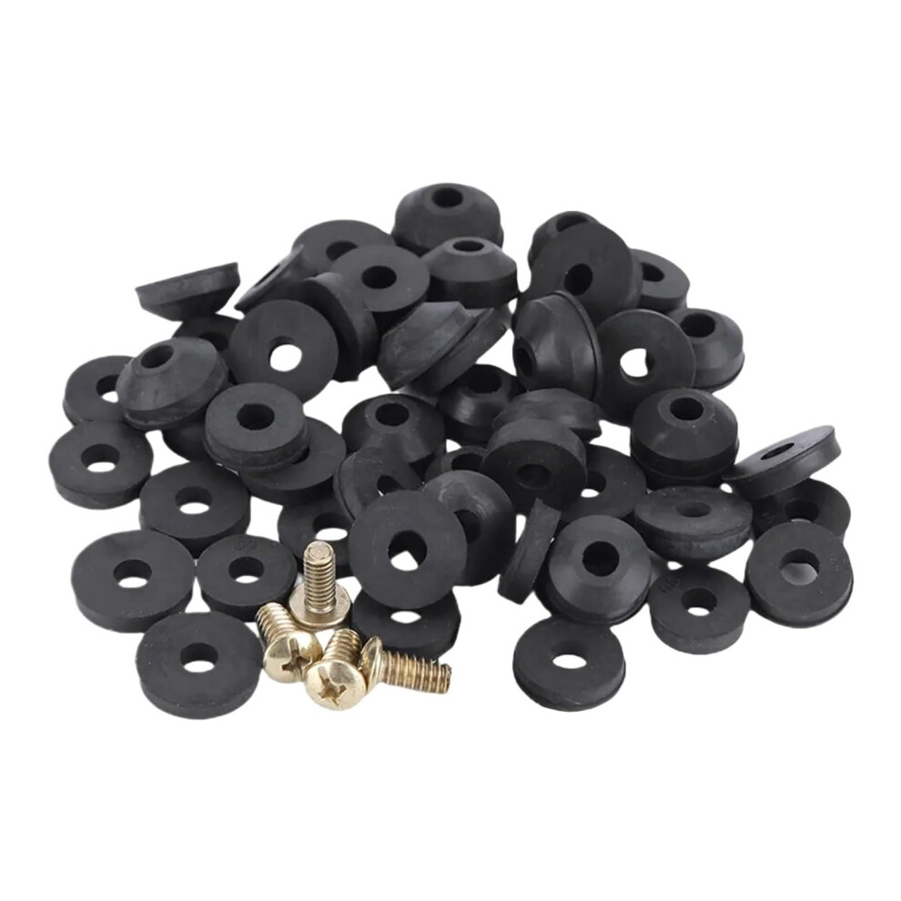 48Piece Assortment Of Rubber Faucet Washers, Sanitary Faucet Washers, Oring Seals With Screws, Flat Beveled, For Faucet Or Sink Leaks 9119770181947