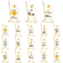Acrylic Awards 18Piece Quadrilateral Appreciation Trophies For Adults And Students Bulk Employee Gifts Classroom Favors