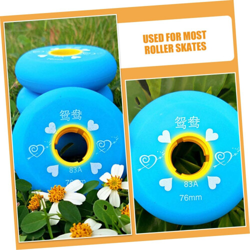Inline Skate Wheels 4 Pack Replacement Rubber Wheels For Inline Skates Compatible With Most Models Safety And Comfort 2