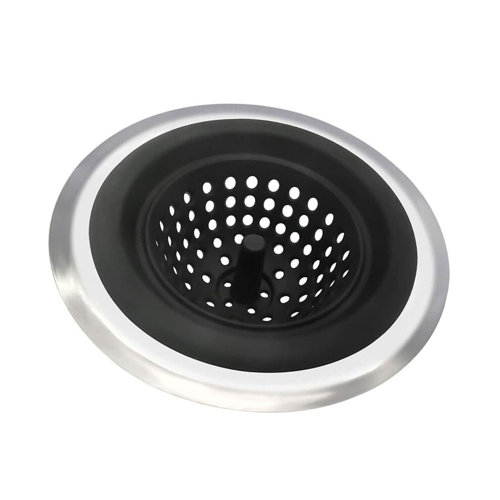 Rubber & Steel Kitchen Sink Strainer Universal Fit Performance Prevents Clogs Delivers Smooth Drainage 9339159733295