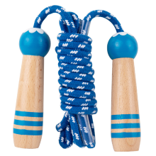 Ergonomisch geformtes Springseil mit Holzgriff, lang genug für Double Dutch, verstellbare Länge, weiches Baumwollmaterial, ausgewogenes Gewicht,