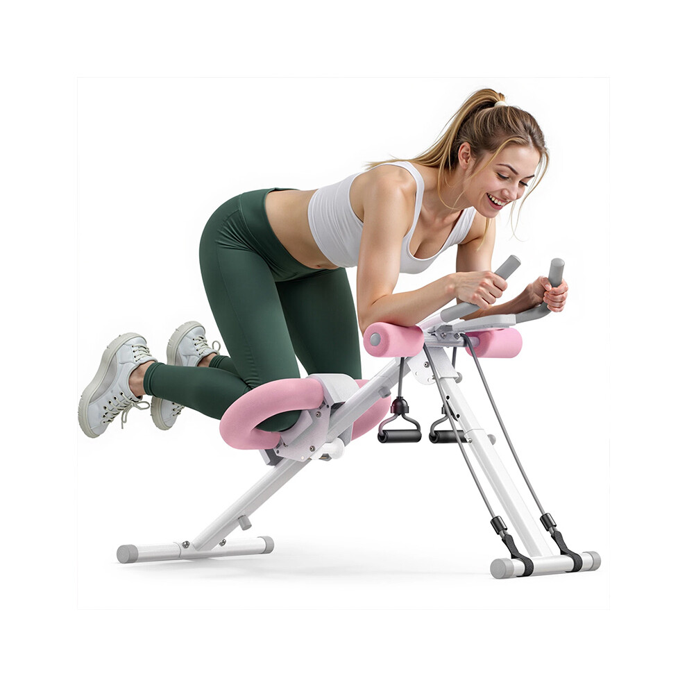 Ab Crunch Machine Abdominal Waist Trainer Foldable Adjustable Exerciser Home Gym