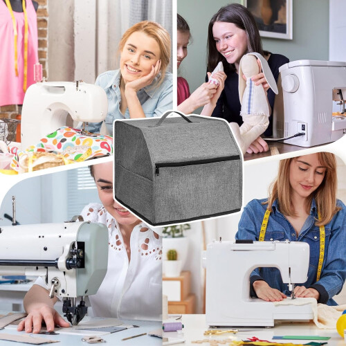 Foldable Sewing Machine Dust Cover with Storage Pockets, Universal Sewing Machine Protector for Most Standard Machines, Essential Sewing Accessory. 1