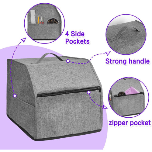 Foldable Sewing Machine Dust Cover with Storage Pockets, Universal Sewing Machine Protector for Most Standard Machines, Essential Sewing Accessory. 2